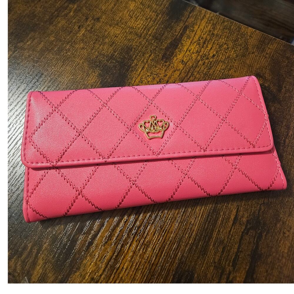 🦄 Crown Boutique Barbiecore Hot Pink Trifold Wallet / Clutch Asian Fashion NEW